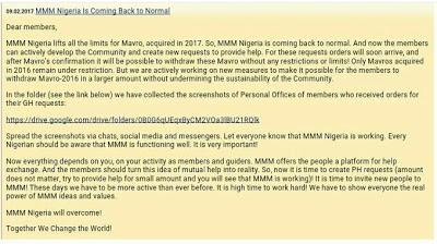 MMM Nigeria lifts limits for participants, acquired in 2017